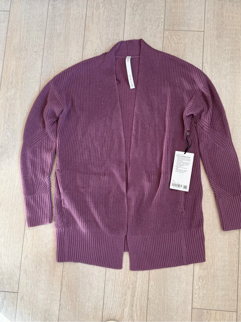 Lululemon Cashlu Sweater Wrap – Purple/Mauve – Size M/L – NWT